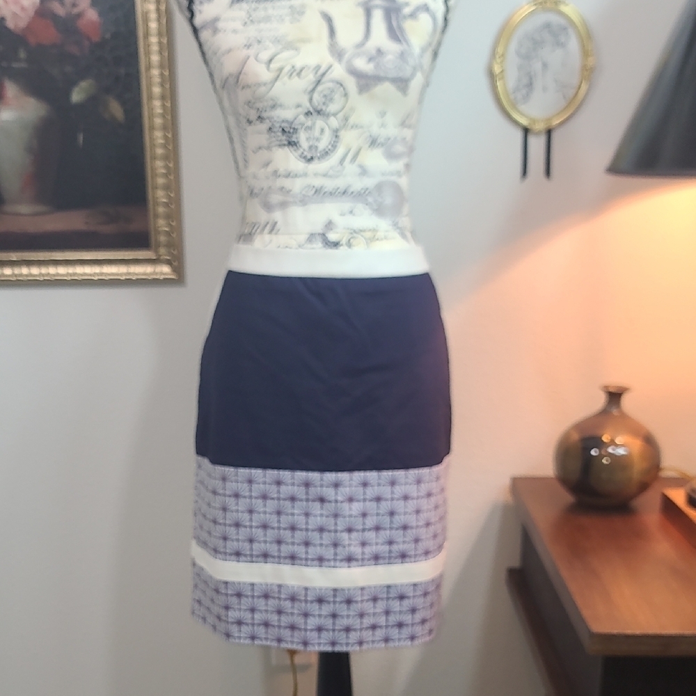 Halogen Navy and Purple Mini Skirt